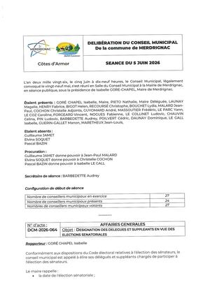 Dcm 2026 064 Désignation Des Délégués Et Suppléants Elections Sénatoriales