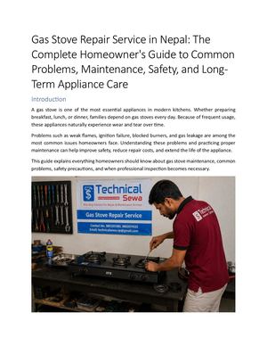 Gas Stove Repair Service In Nepal