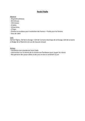 Liste Matériel Festiv'halle