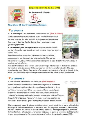 Coups De Coeur 29 05 26