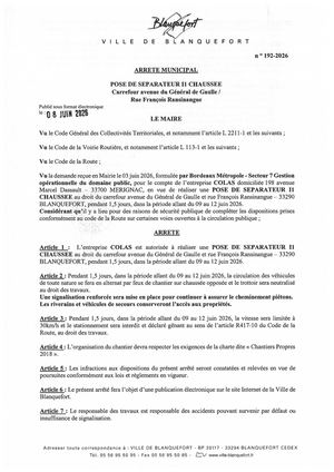 Arrêté n°192-2026