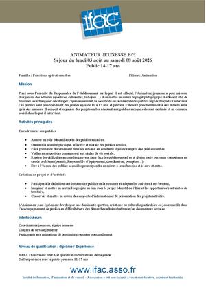Animateur Trice Jeunesse Séjour - CEE - Juvisy Sur Orge