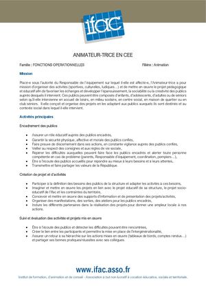 Animateur Trice - CEE - Saintes Maries De La Mer