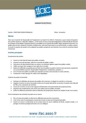 Animateur Trice - CDD - Opio