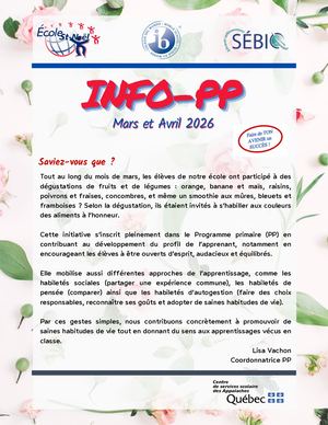 Info PP Mars et Avril 2026