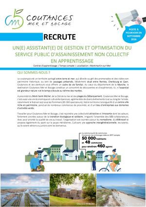 Apprentissage Assistant(e) De Gestion Et Optimisation Spanc