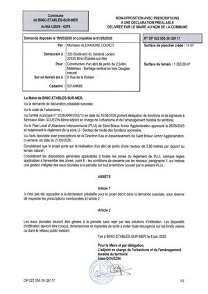 DP 26 Q 0117 - Arrêté