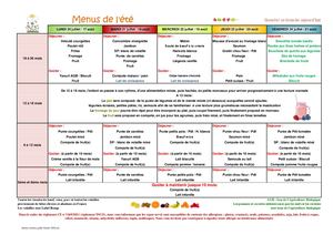 3 Menus Crèches Juillet & Août 2026