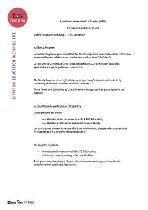 Terms And Conditions Of Use Buddy Up Fr En