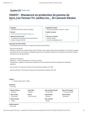 Les Fermes Tri Jardins Inc St Léonard D'aston 536057