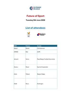 Liste Des Participants Future Of Sport