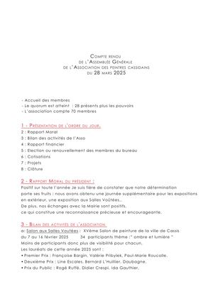 Compte Rendu Ag 2025