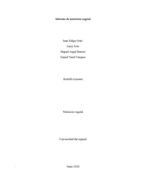 Informe De Nutrición Vegetal Grupo Larry