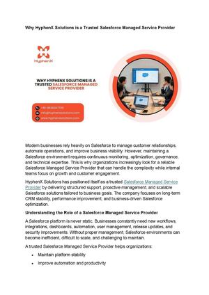 Salesforce Managed Service Provider​