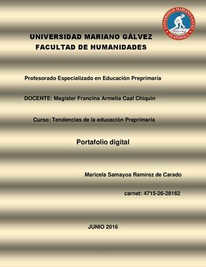 Portafolio Tendencia De La Educacion Preprimaria Maricela