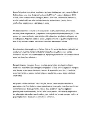 Contextualização Do Território De Porto Calvo
