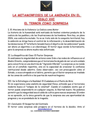 La Metamorfosis De La Amenaza En El Siglo Xxi