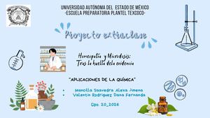 Proyecto Extraclase Aplicaciones de la Química
