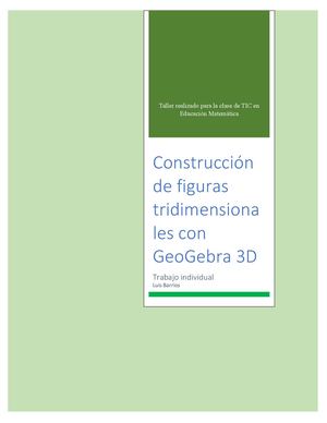Unidad N°2 Taller #2 Construcción De Figuras Tridimensionales Con Geo Gebra 3d