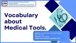 Juancarlos Gonzalez Vocabulary About Medical Tools