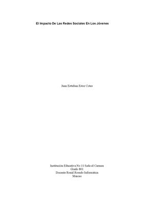 El Impacto De Las Redes Sociales En Los Jóvenes