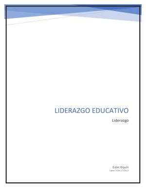 Liderazgo Educativo