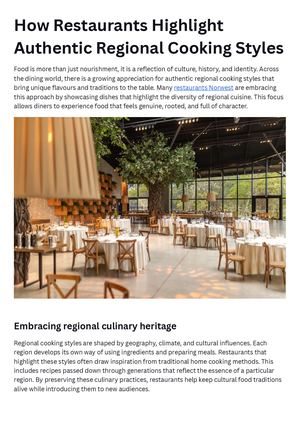 How Restaurants Highlight Authentic Regional Cooking Styles