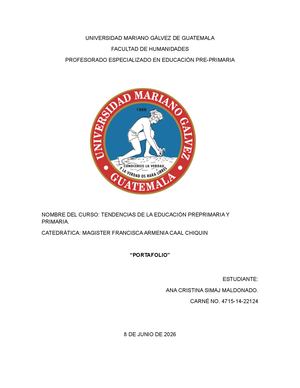Proyecto Final Tendencias De La Educación Preprimaria Y Primaria