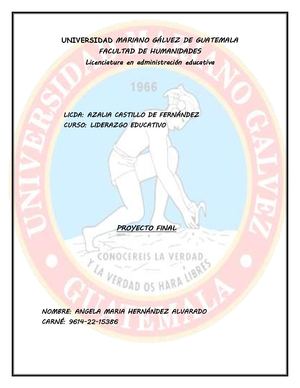 Proyecto Final De Liderazgo Educativo