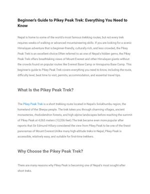 Beginner's Guide To Pikey Peak Trek Everything You Need To Know