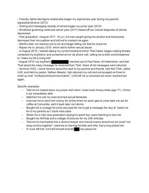 Matthew Thiel Trauma Timeline (Wisconsin)