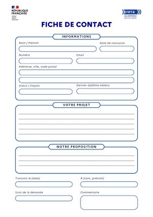 Fiche Contact Formulaire Contact