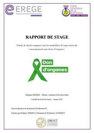 Consentement au don d'organes - Etude de droit comparé international