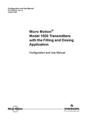 Manual 1500 Filling Dosing Micro Motion En 62332 Emerson Eduardo Rodrigues
