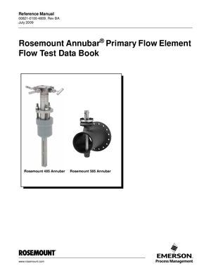 Manual Rosemount Annubar Primary Flow Element Flow Test Data Book En 74372 Emerson Eduardo Rodrigues