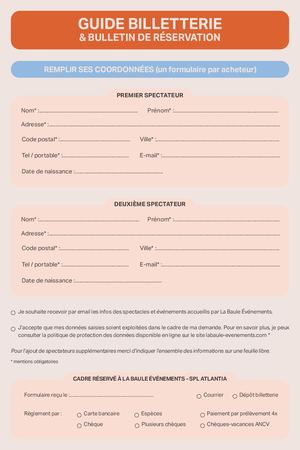 Bulletin tarifs spectacles Agenda 2026