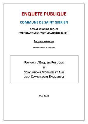 Rapport D'enquête St Gibrien - PLU - E25 00144