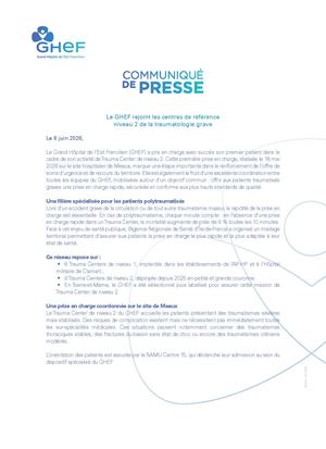GHEF - Communiqué de Presse Trauma Center