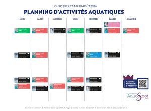 Aquaspot - Planning des activités