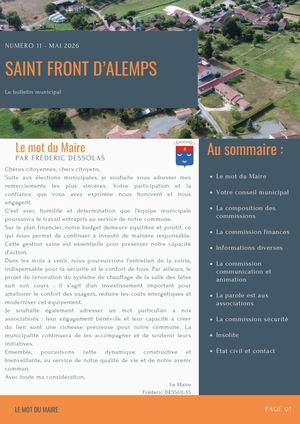 Bulletin Municipale numéro 11 - Juin 2026