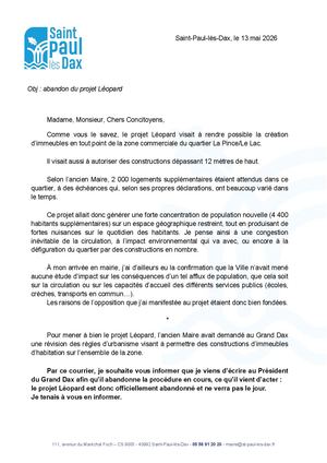 Lettre aux saint-paulois