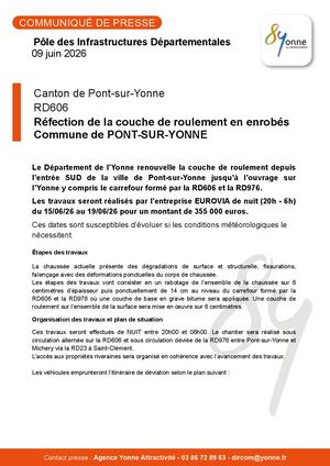 Rd606 Pont sur Yonne