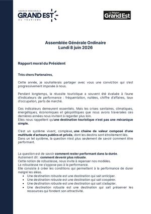 Rapport Moral Du Président