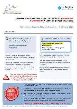 Dossier Inscription P 2029 Parcoursup