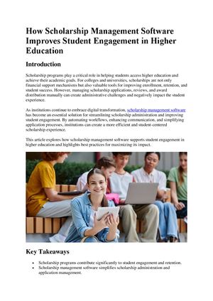 How Scholarship Management Software Improves Student Engagement In Higher Education
