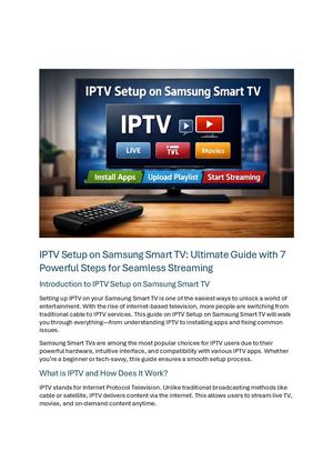 Iptv Setup On Samsung Smart Tv