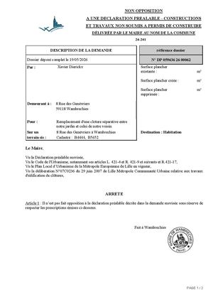 Arrêté 26 241 8 Rue Des Genévriers