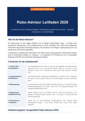 Robo Advisor Leitfaden 2026