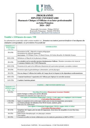 Du Missions Pharmacie Clinique En Soins Primaires Diffusion