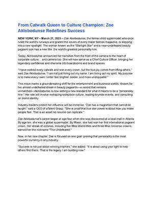 June 9 2026 Press Release Zoe Akinbodunse Is A Personality Hire